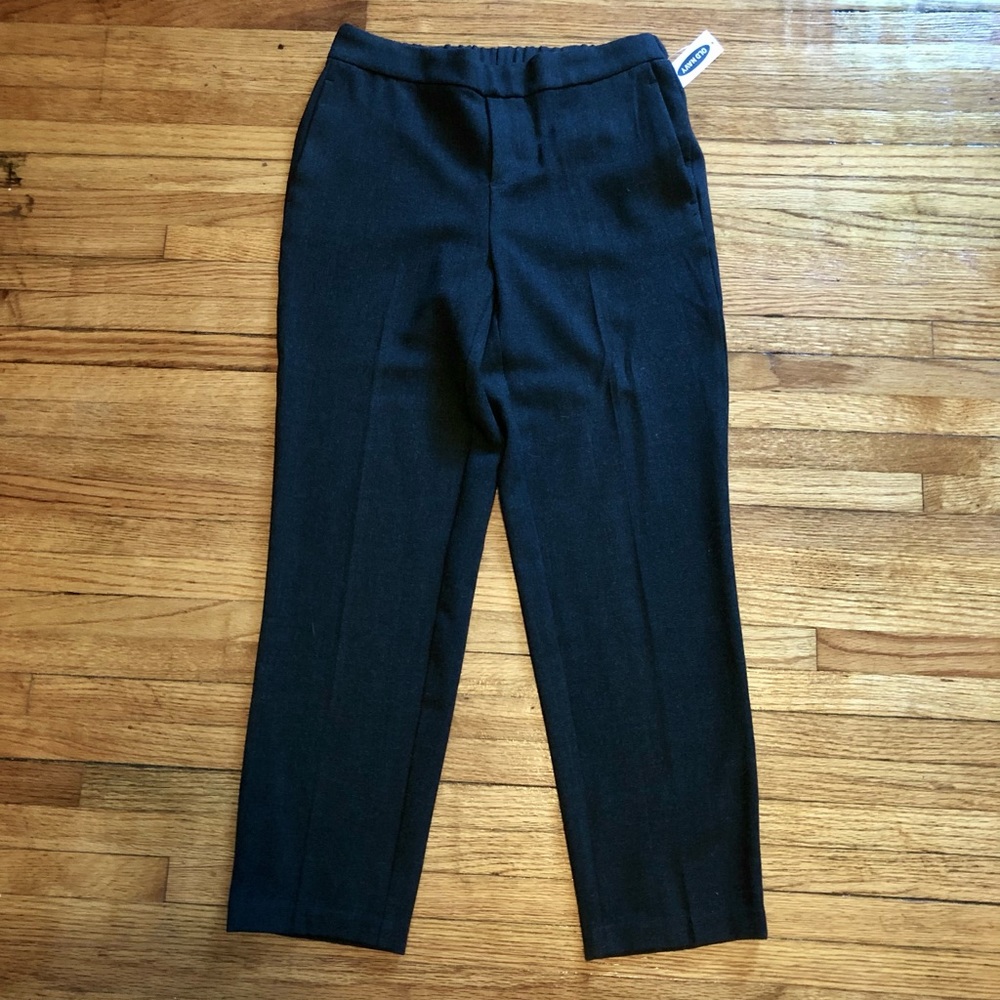 Pull-on straight ankle pants